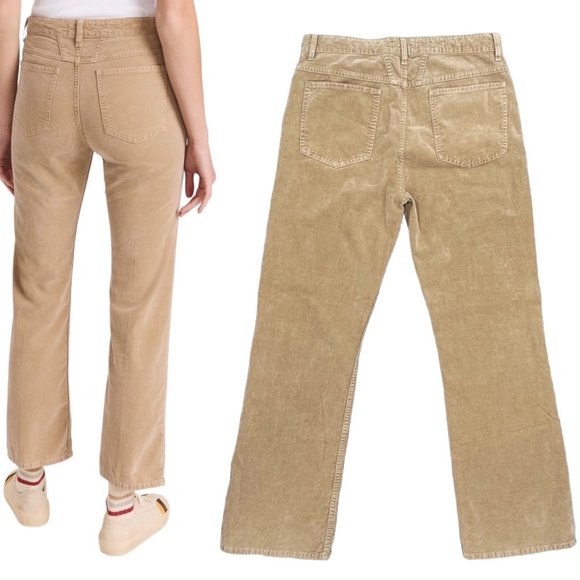 Closed Baylin High-Rise Slim Fit Flare Corduroy Velvet Jeans in Cement Beige Tan - Picture 2 of 15